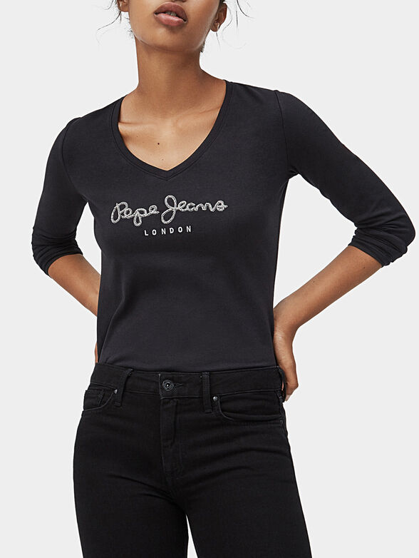 DITA black blouse with beads - 1