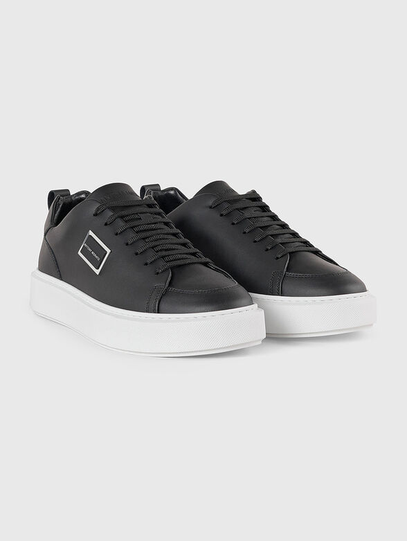 Leather sports shoes with logo - 2