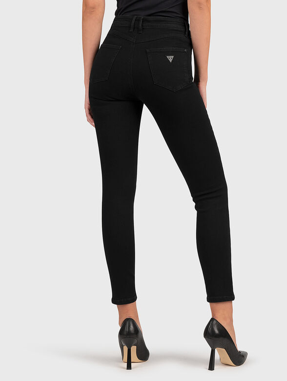 Black skinny jeans with triangular logo - 2
