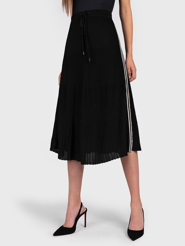 Midi knitted skirt in black - 1