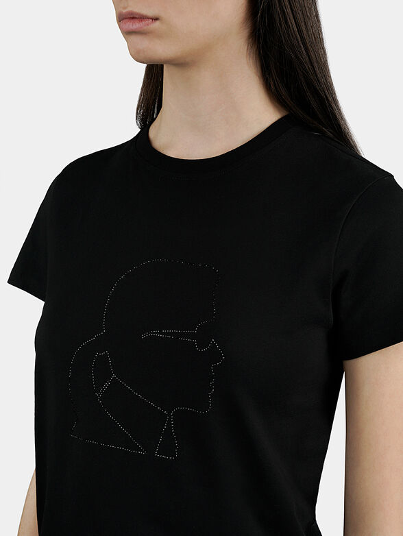 Black T-shirt with rhinestones - 2