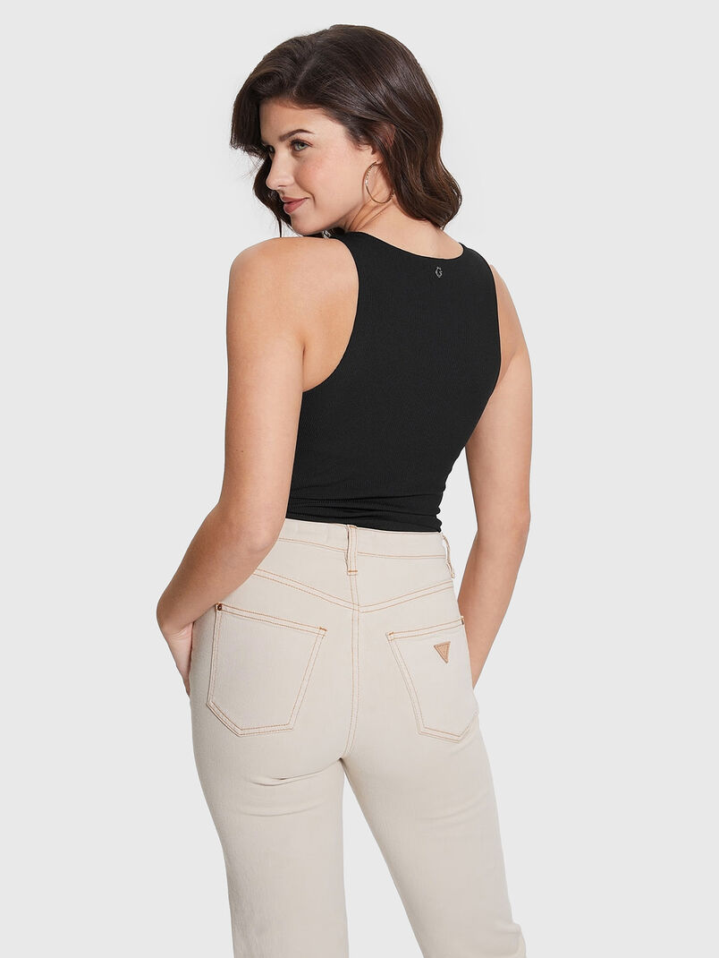 GUENDALINA black bodysuit with logo detail - 3