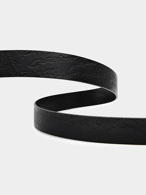 ONDAS leather belt with logo embossing - 4