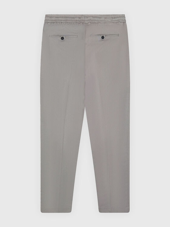 Панталон с еластична талия в сив цвят - 2