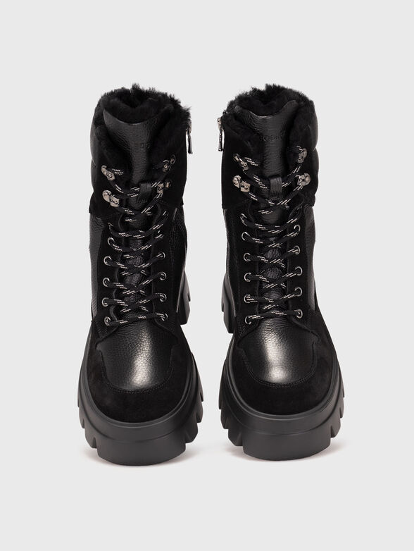 SAPPORO leather boots with logo detail - 6