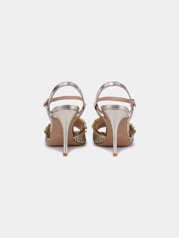 APRIL Fringed sandals with logo print - 3