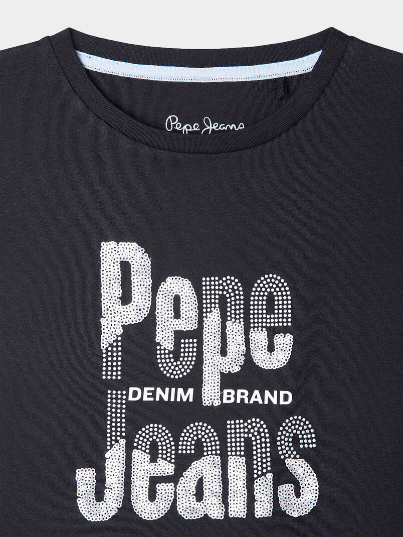 KAELA black T-shirt with logo - 3