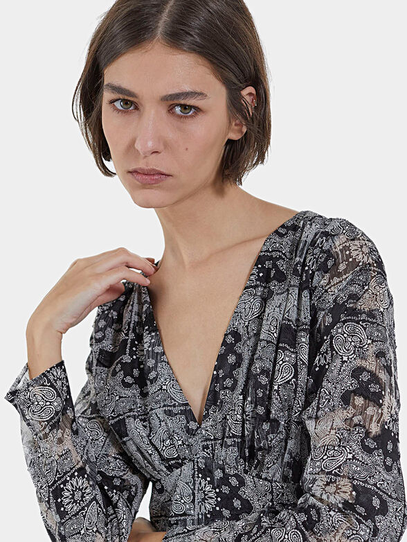 Dress with floral and paisley motifs - 3