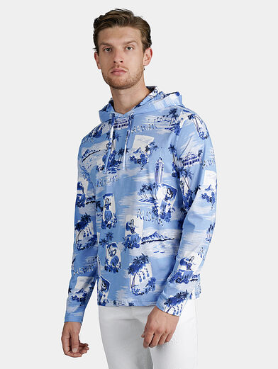 Hooded sweatshirt and Hawaii print - 1