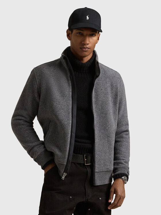 Gray zip up vest - 1