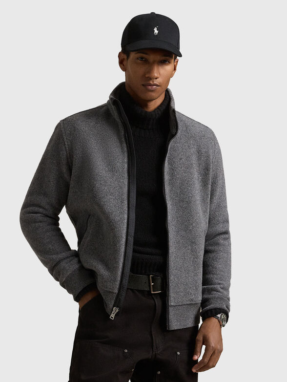 Gray zip up vest - 1