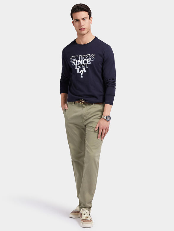 BLURRY cotton navy blue blouse - 2