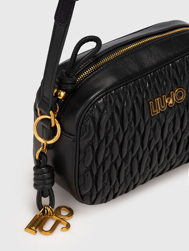 Black crossbody bag in eco leather - 5