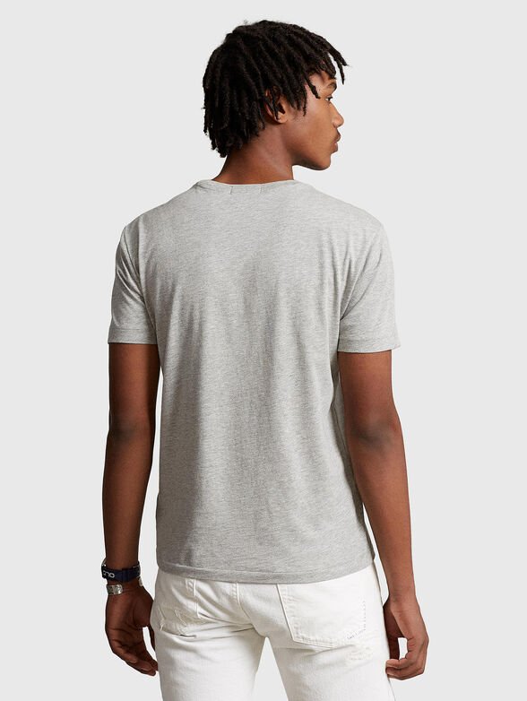 Grey cotton T-shirt with Polo Bear print - 3