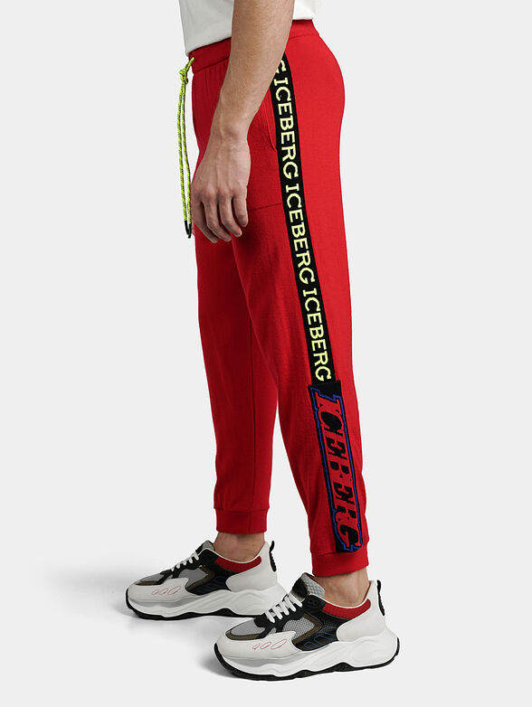 Knitted casual pants in red color - 2