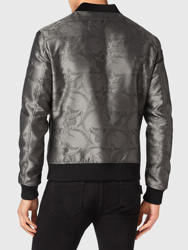 Jacquard bomber jacket in silver - 3