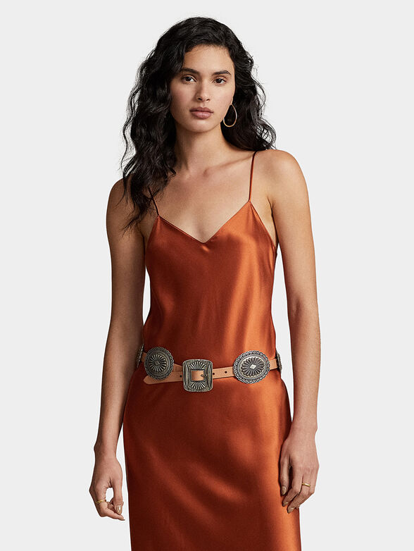 Orange silk dress - 3