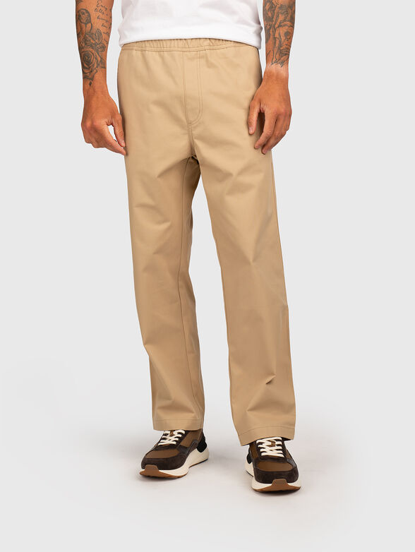 Cotton trousers with elastic waist - 1