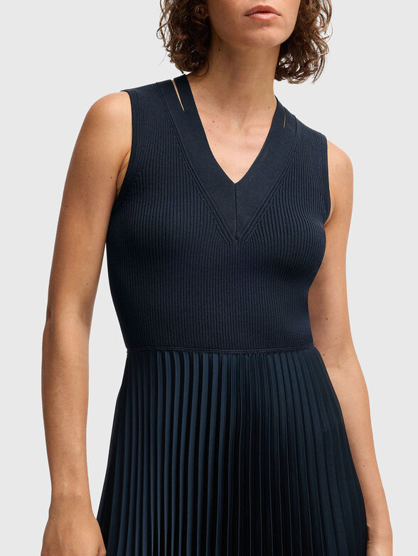 Navy blue midi dress - 3