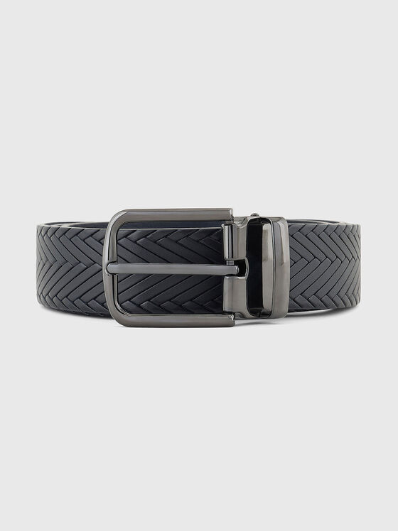 Leather belt with interwoven texture - 1