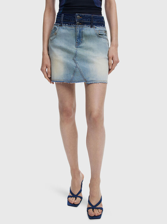 CINTU mini denim skirt with worn effect - 1