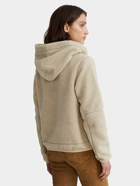 Soft fabric sweatshirt with leather elements - 2