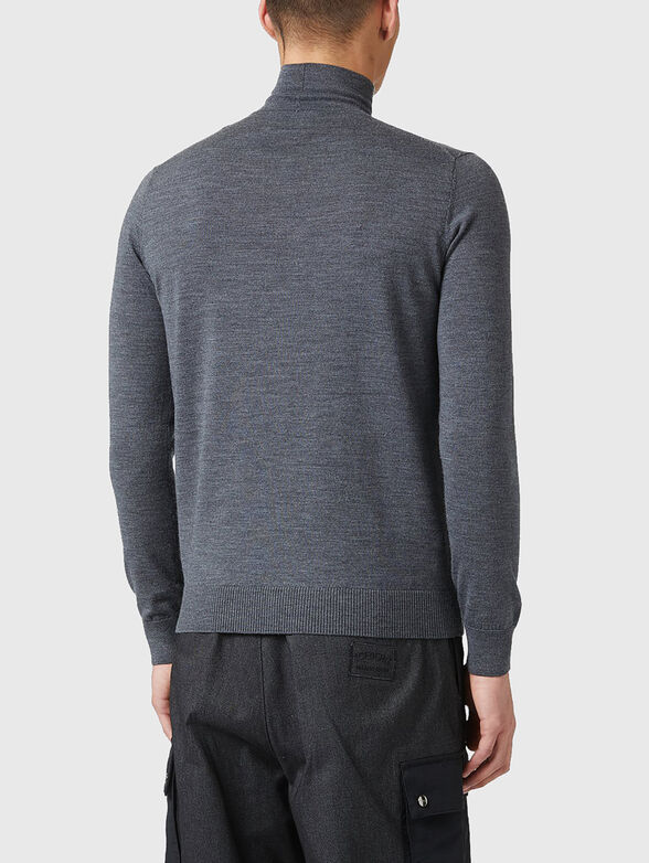 Wool sweater with polo collar and logo - 2