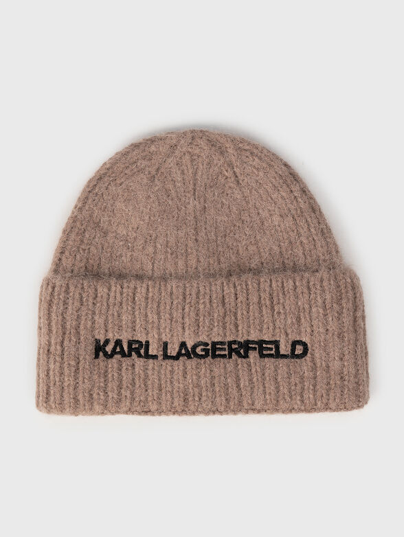 Knitted hat with contrast logo - 1