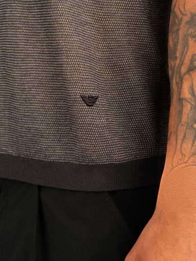 Wool and silk blend polo shirt - 5