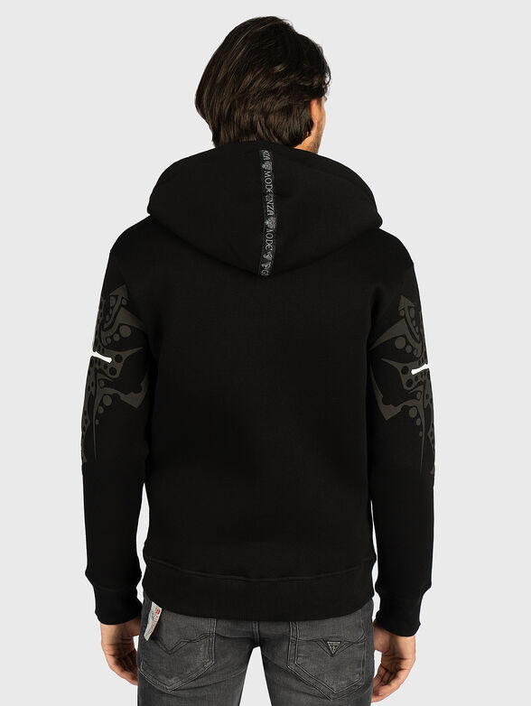 Black hoodie with logo print - 4