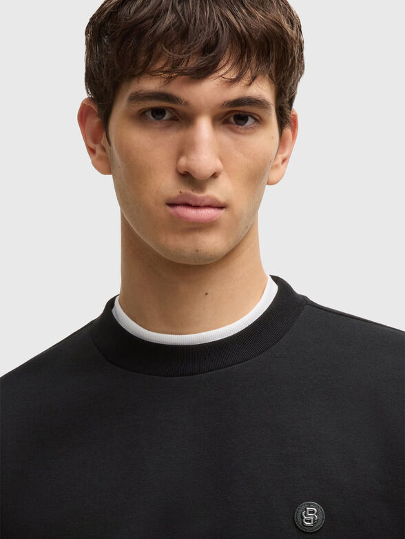 C-SHARPE oval neck sweatshirt in black - 4