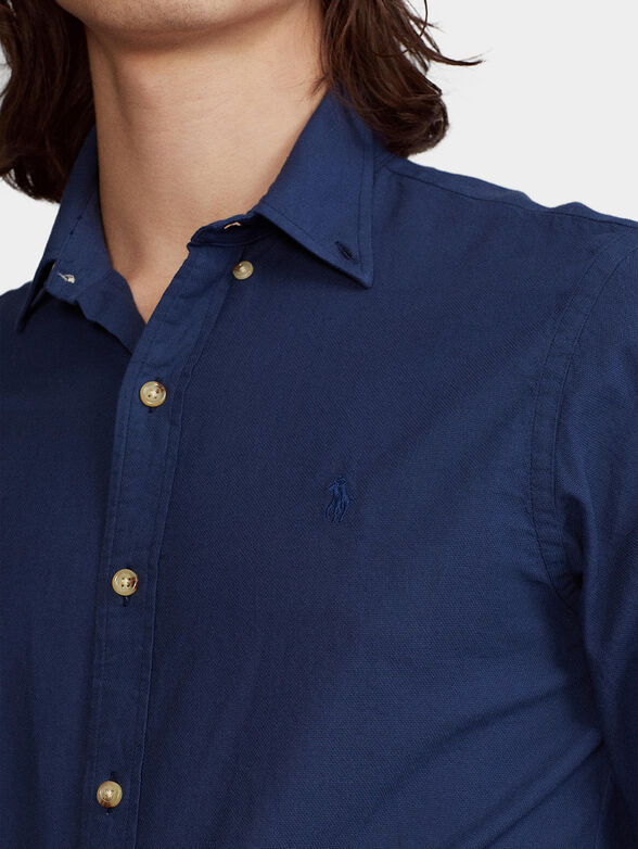 Blue cotton shirt - 3