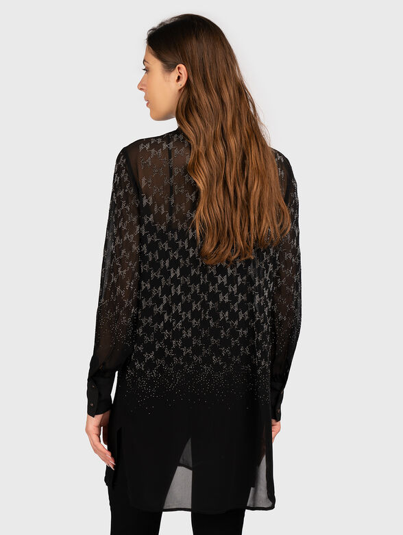 Sheer shirt with rhinestones - 3