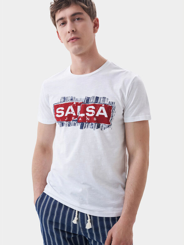 White T-shirt with logo print - 1