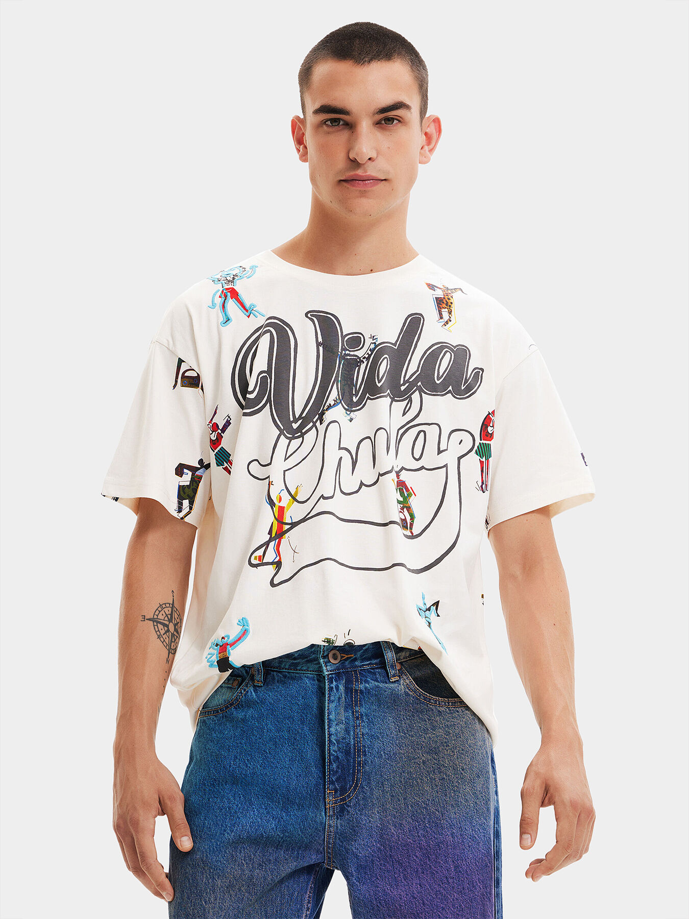 Tシャツ・カットソー IN SILENCE Hand-drawn graphic t-shirt 5FT1855 IN4627EM000098_fa_thumbM.jpg