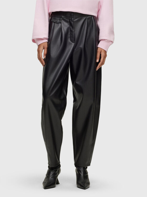Black eco leather trousers  - 1