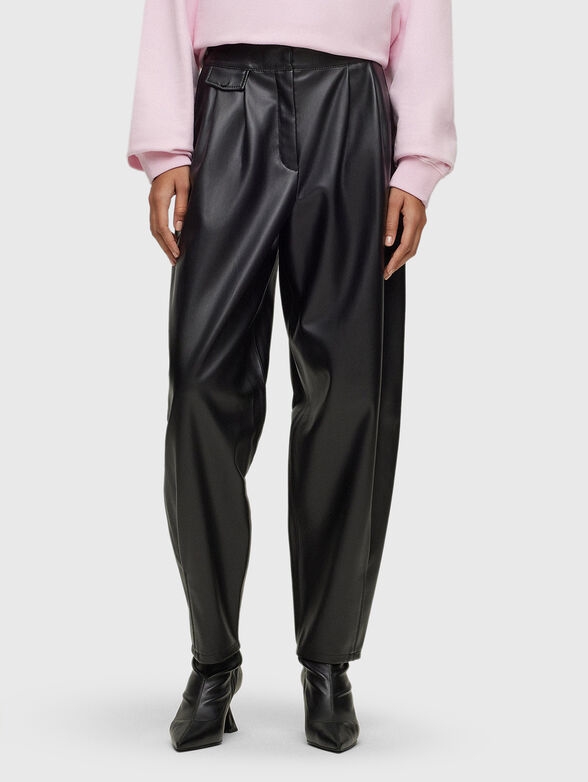 Black eco leather trousers  - 1