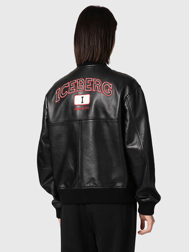 Leather bomber jacket - 3