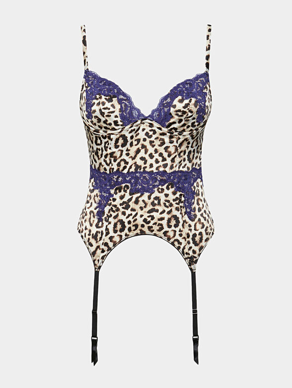 Corset with garters in leopard print - 4