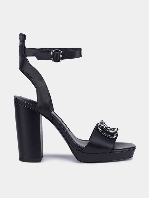 HEBE Leather sandals in black color - 1