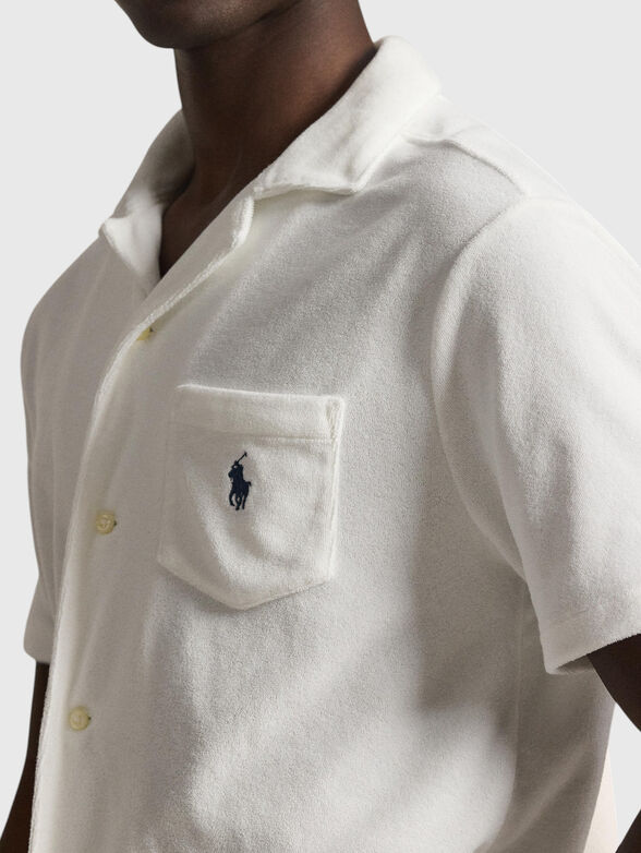 TERRY white cotton blend shirt - 4