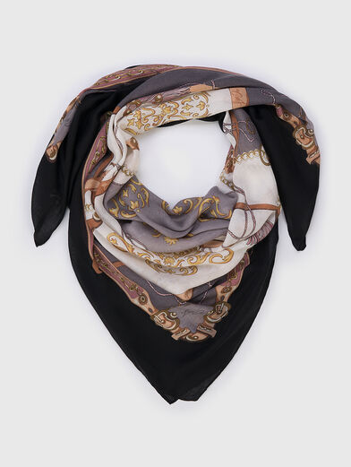 Black scarf with print - 1