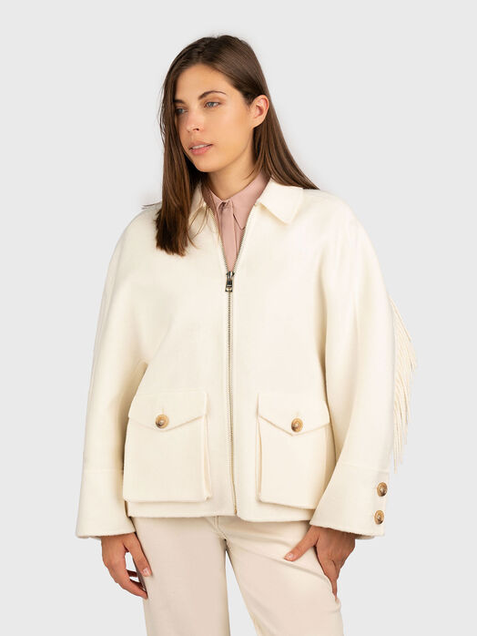 Short coat with accent buttons