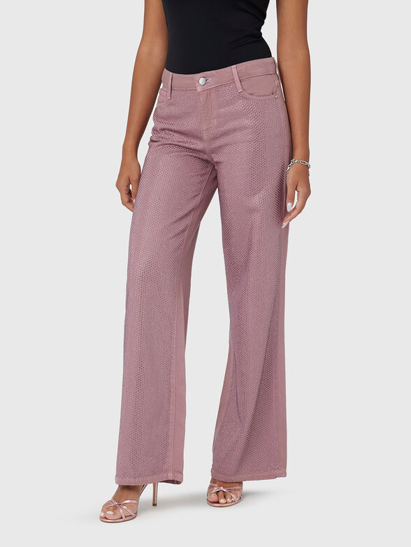 Jeans with applied rhinestones - 0