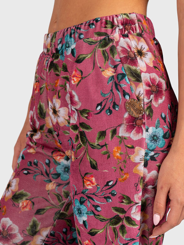 Pajama bottom with floral print - 3