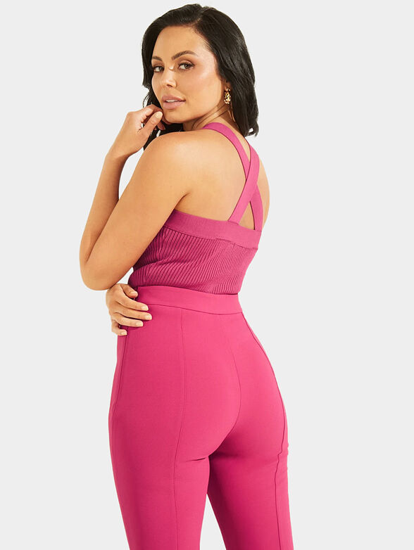 CABANA black knit top with ribbed texture - 2