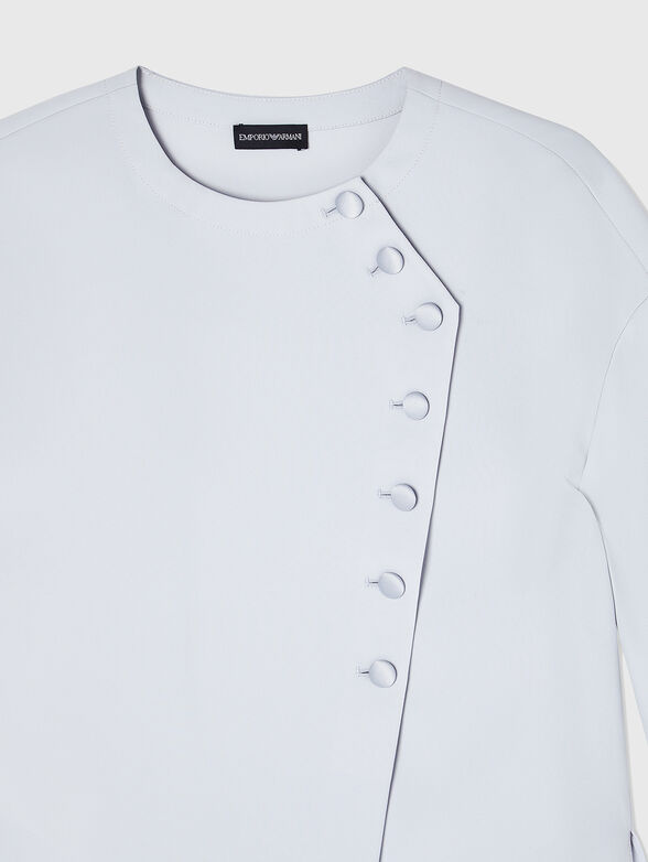 Asymmetrical blouse with oval neckline - 4