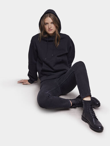 Black sweatshirt with accent back - 4
