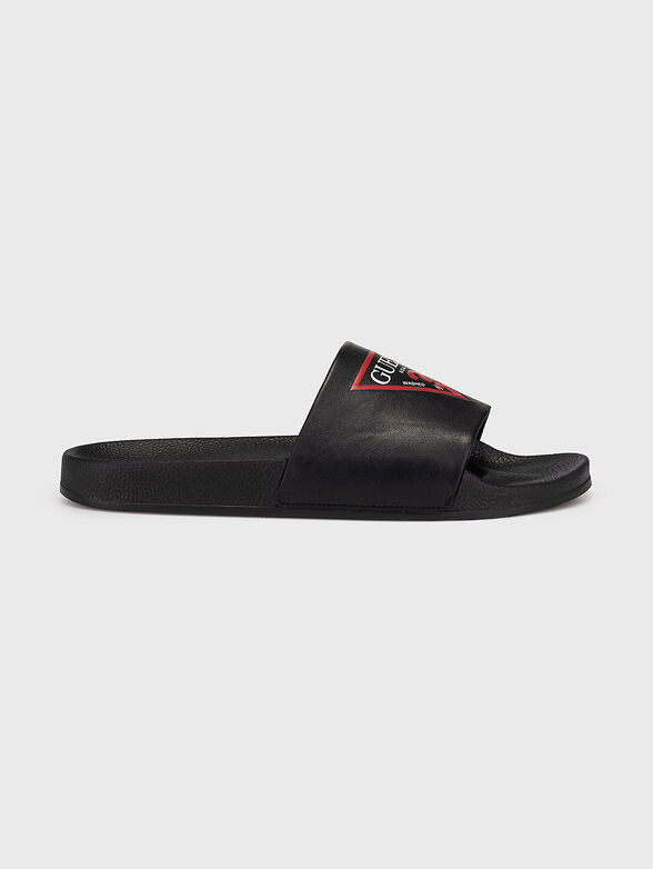 COLICO black slippers with contrasting logo accent - 1