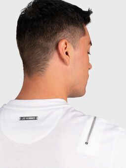 White cotton T-shirt with zippers - 5